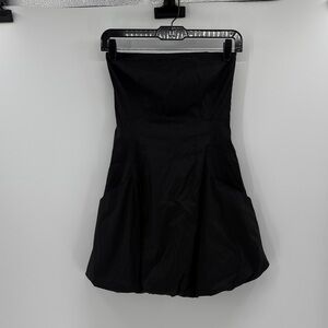 Armani Exchange Women's Strapless Bubble Hem Mini Dress - Black - 0